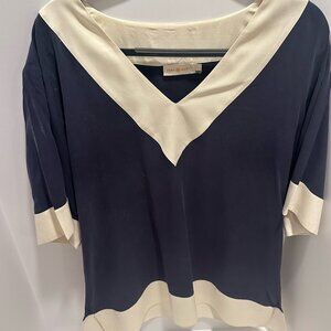 Tory Burch Navy Silk Tunic Women's Size L